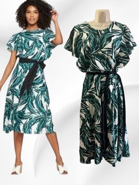 Who What Where Linen Blend Midi Dress Size XL